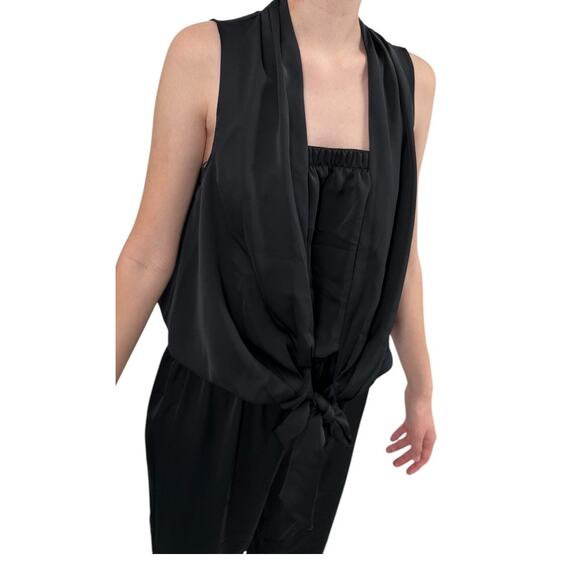 Ramy Brook Jumpsuit Dorothy draped waist black size Medium M - Picture 3 of 8